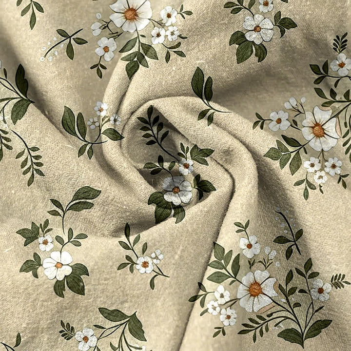 Buddha Stones Pure Cotton Ditsy Floral Elastic Waist Women's Pants With Pockets - image 8