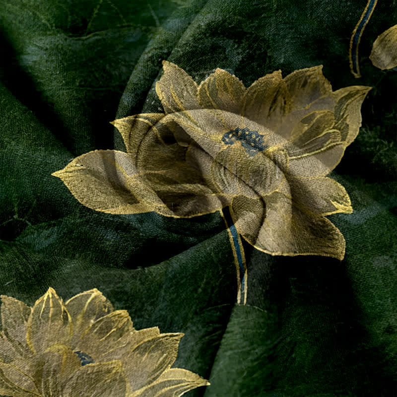 Buddha Stones Lotus Pattern Pure Cotton Elastic Waist Women's Pants With Pockets - image 11