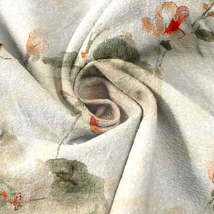 Buddha Stones Pure Cotton Butterfly Flowers Pattern Print Women's Pants With Pockets - image 2