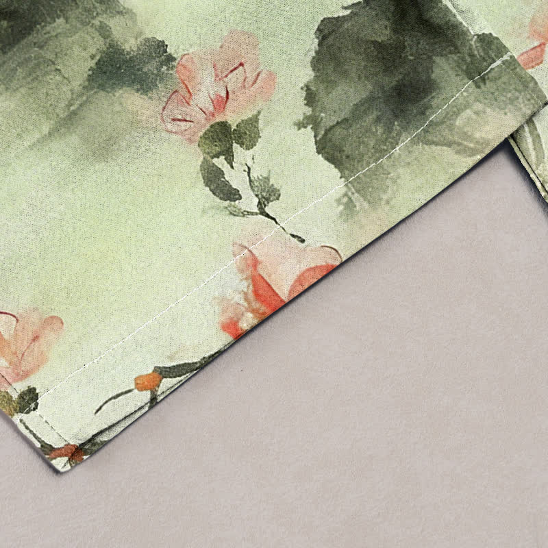 Buddha Stones Pure Cotton Butterfly Flowers Pattern Print Women's Pants With Pockets - image 4