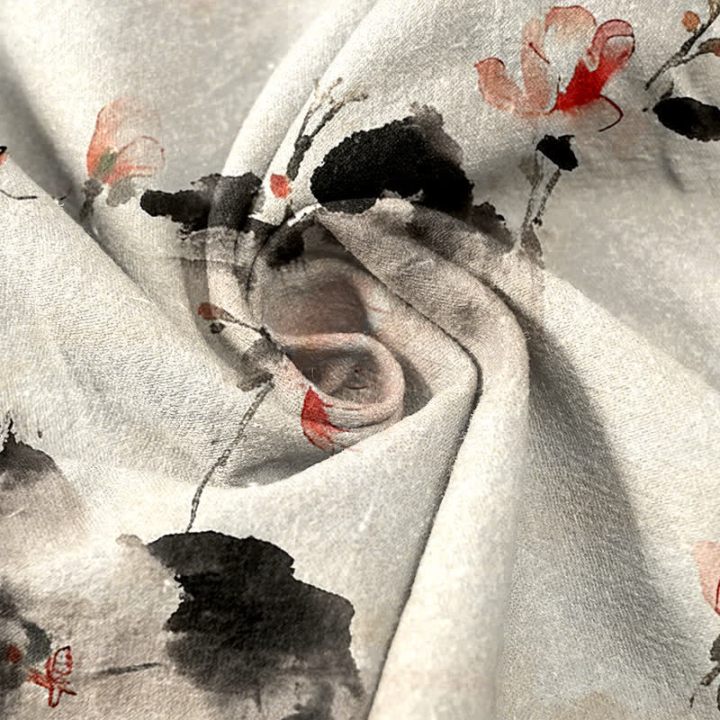 Buddha Stones Pure Cotton Butterfly Flowers Pattern Print Women's Pants With Pockets - image 8