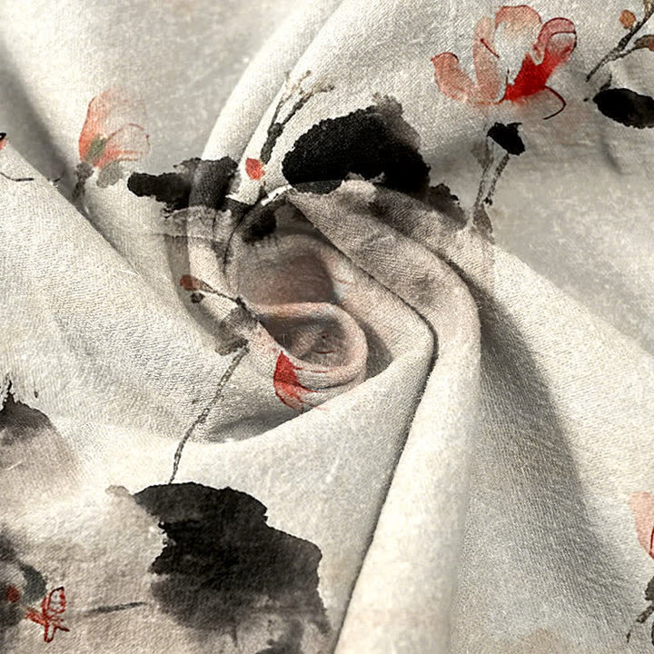 Buddha Stones Pure Cotton Butterfly Flowers Pattern Print Women's Pants With Pockets - image 8