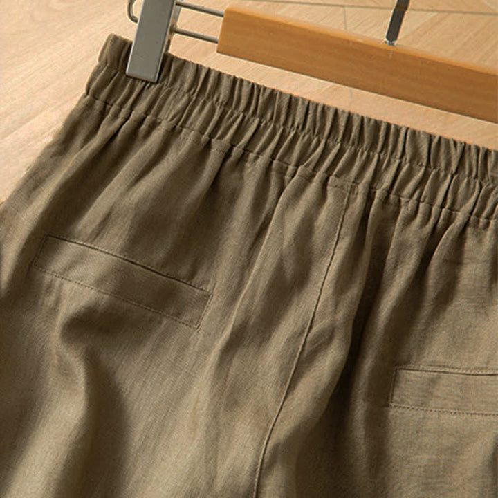 Buddha Stones Women's Spring High Elastic Waist Wide Leg Long Pants With Side Pockets - image 5