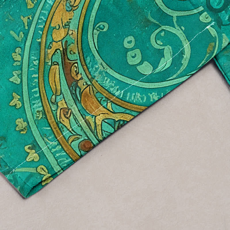 Buddha Stones Cotton Paisley Mandala Pattern Elastic Waist Women's Pants With Pockets - image 1