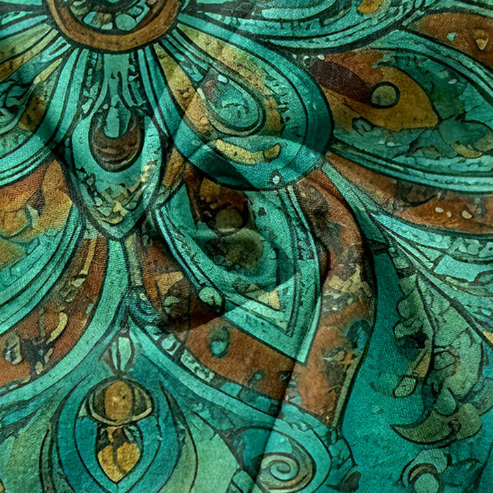 Buddha Stones Cotton Paisley Mandala Pattern Elastic Waist Women's Pants With Pockets - image 2