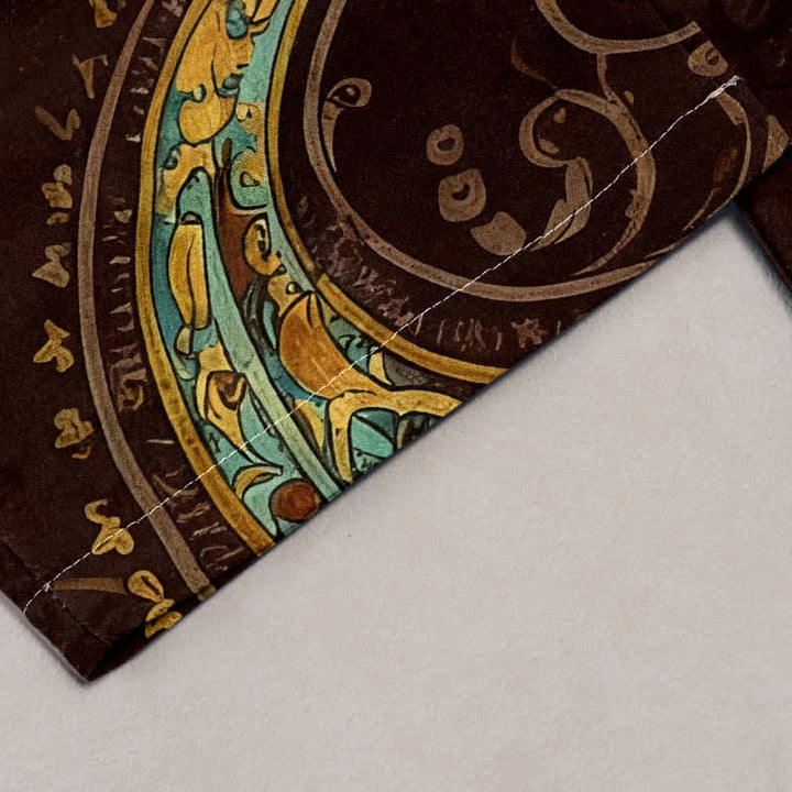 Buddha Stones Cotton Paisley Mandala Pattern Elastic Waist Women's Pants With Pockets - image 4