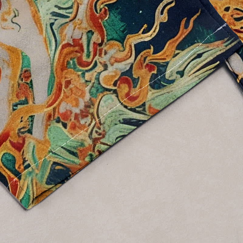 Buddha Stones Pure Cotton Plum Blossoms Deer Drawstring Women's Pants With Pockets - image 1