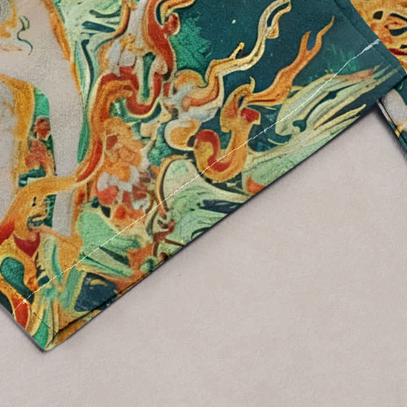 Buddha Stones Pure Cotton Plum Blossoms Deer Drawstring Women's Pants With Pockets - image 4