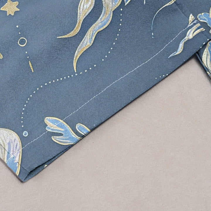 Buddha Stones Jellyfish Pattern Women's Pure Cotton Elastic Waist Pants With Pockets - image 7