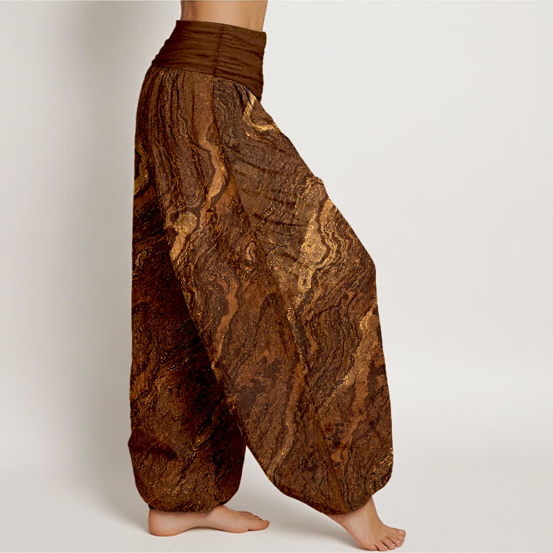 Buddha Stones Ripple High Elastic Waistband Women's Harem Pure Cotton Pants - image 7