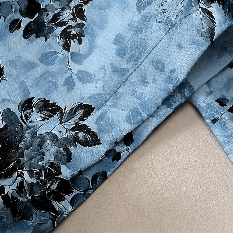 Buddha Stones Pure Cotton Rose Pattern Elastic Waist Drawstring Women's Pants With Pockets - image 6