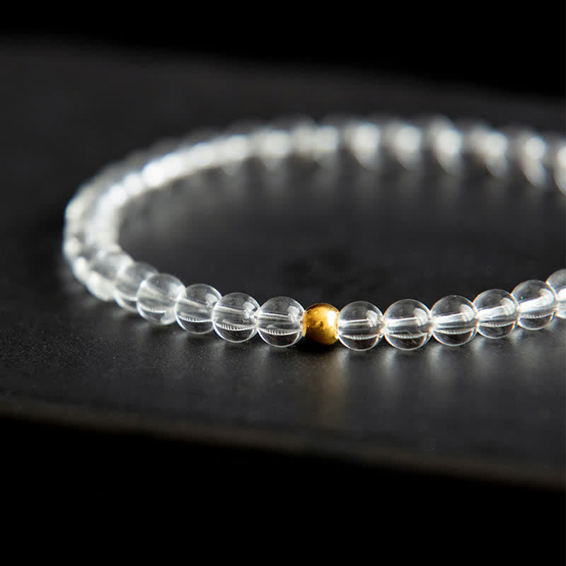 Buddha Stones Natural 4mm Clear Quartz Meditation Bracelet - image 9