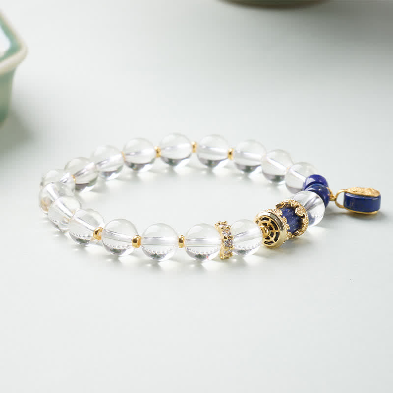 Buddha Stones Clear Quartz Zakiram Protection Bracelet - image 2