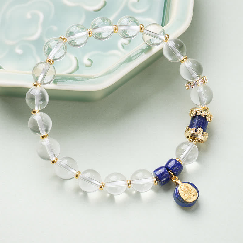 Buddha Stones Clear Quartz Zakiram Protection Bracelet - image 1