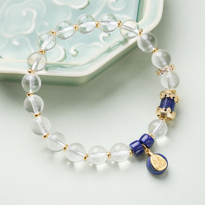 Buddha Stones Clear Quartz Zakiram Protection Bracelet - image 1