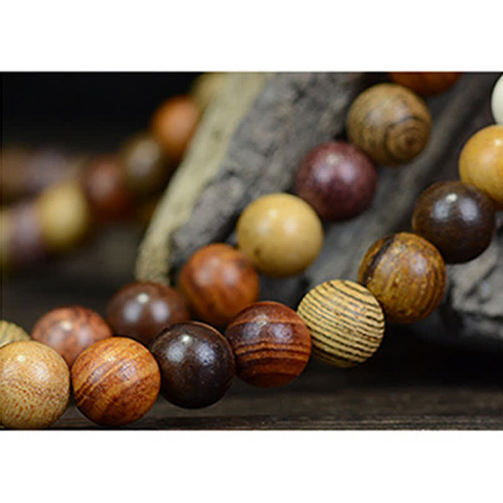 Buddha Stones 108 Beads Multi-Tone Natural Wood Calm Energy Mala - image 9