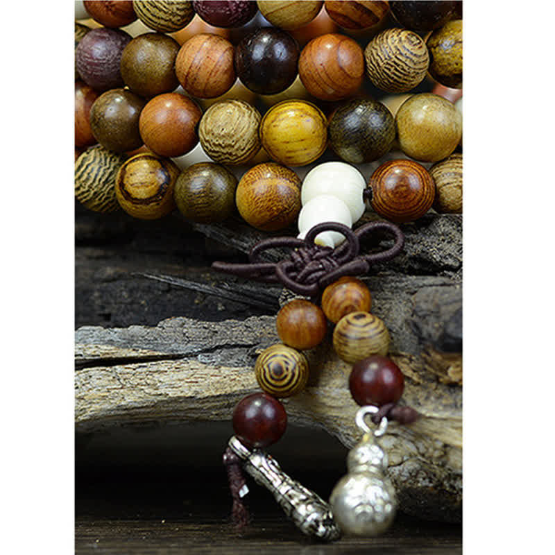 Buddha Stones 108 Beads Multi-Tone Natural Wood Calm Energy Mala - image 11