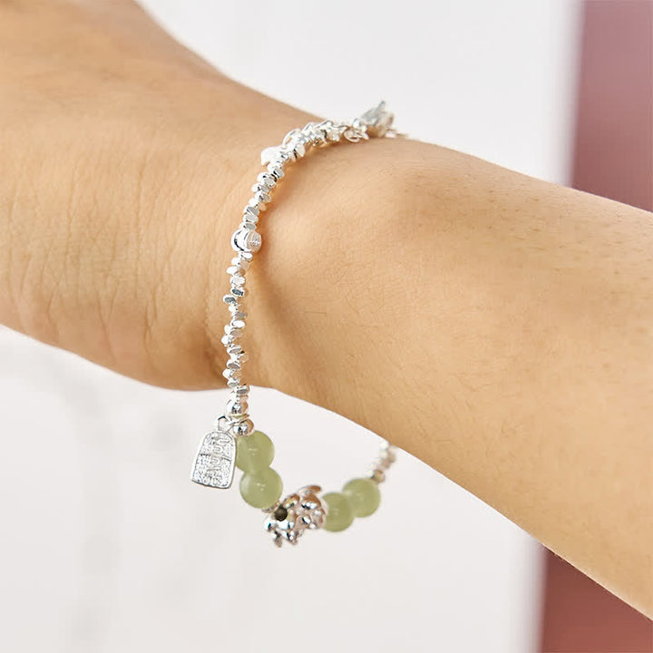 Buddha Stones Joy Happiness Charm Lotus Jade Bead Copper Abundance Bracelet - image 4