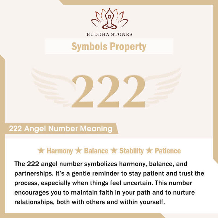 Buddha Stones "Wishing Harmony and Trust" 222 Angel Number Natural Dalmatian Jasper Key Chain Hanging Decoration Includes Gift Message Card - image 6