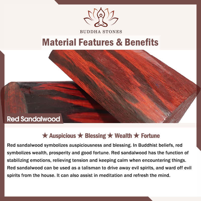 Buddha Stones Vintage Red Sandalwood Ebony Wood Bamboo Protection Bracelet - image 5