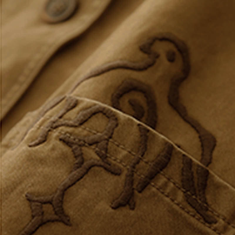 Buddha Stones Spring Vintage Twill Bird Embroidery Cotton Women's V Neck Cropped Sleeveless Vest With Pockets - image 6