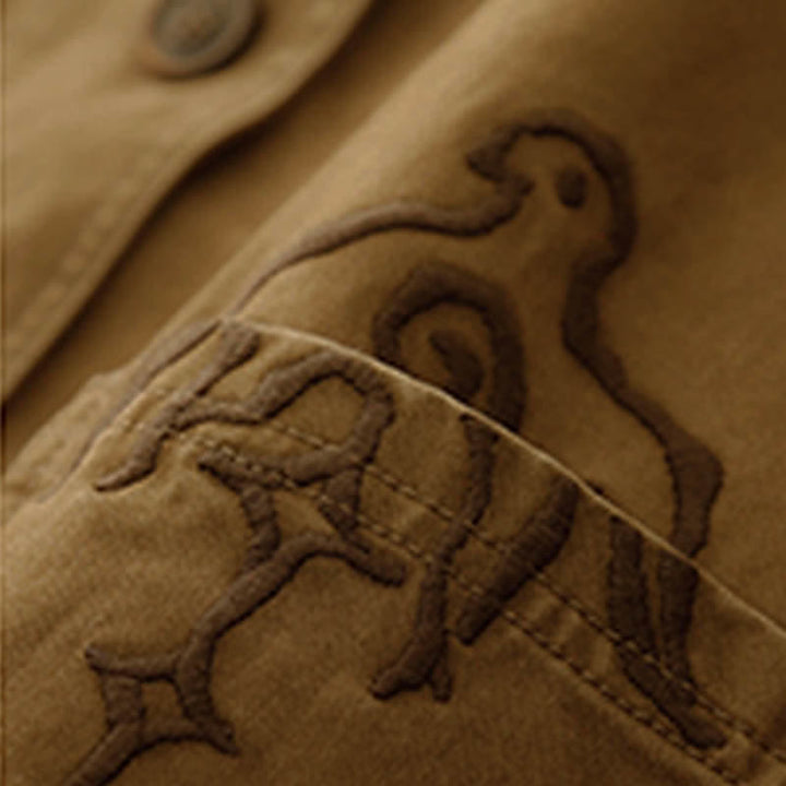 Buddha Stones Spring Vintage Twill Bird Embroidery Cotton Women's V Neck Cropped Sleeveless Vest With Pockets - image 6