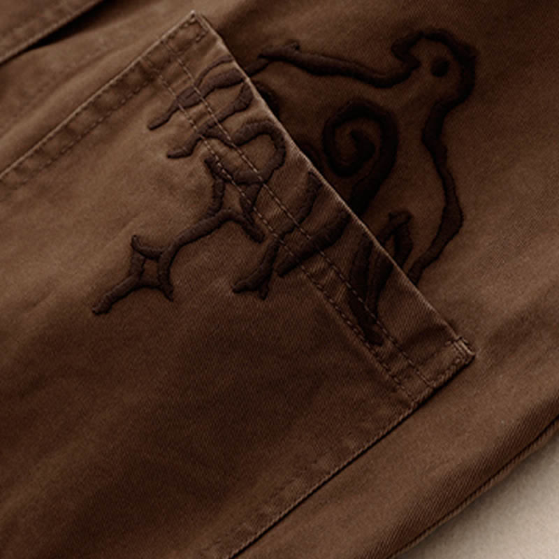 Buddha Stones Spring Vintage Twill Bird Embroidery Cotton Women's V Neck Cropped Sleeveless Vest With Pockets - image 12