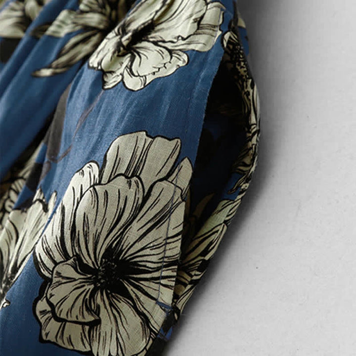 Buddha Stones Summer Large Floral Crew Neck Women's Sleeveless Below Knee Dress With Pockets - image 8