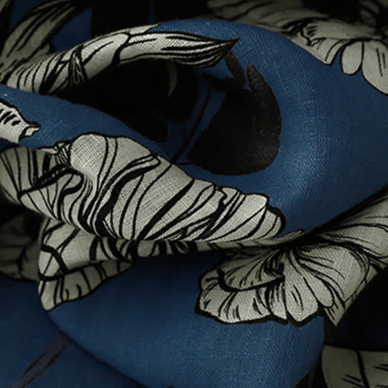 Buddha Stones Summer Large Floral Crew Neck Women's Sleeveless Below Knee Dress With Pockets - image 12