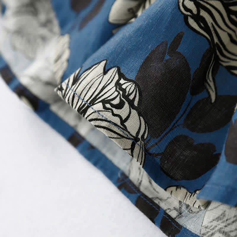 Buddha Stones Summer Large Floral Crew Neck Women's Sleeveless Below Knee Dress With Pockets - image 7