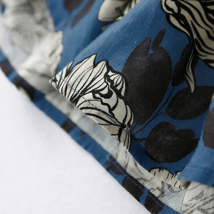 Buddha Stones Summer Large Floral Crew Neck Women's Sleeveless Below Knee Dress With Pockets - image 7