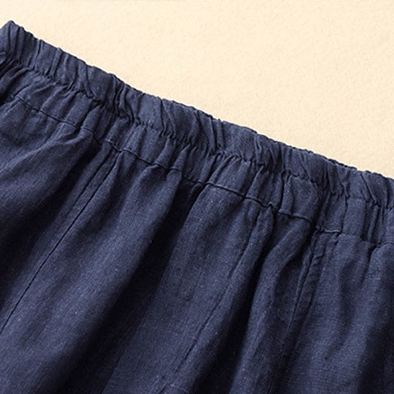 Buddha Stones Summer Linen Women's Tapered Pants With Pockets - image 17