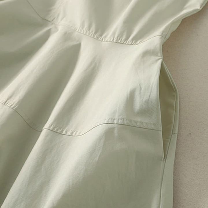 Buddha Stones Summer Cotton High Waist Women's Sleeveless Midi Dress With Pockets - image 6