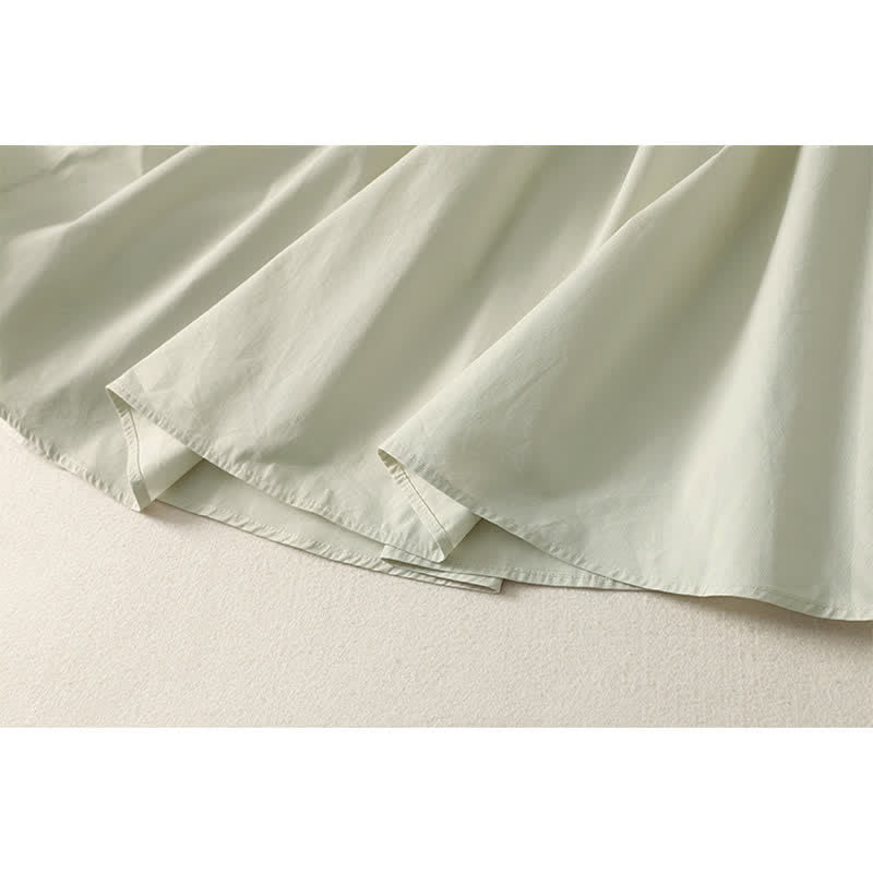 Buddha Stones Summer Cotton High Waist Women's Sleeveless Midi Dress With Pockets - image 7