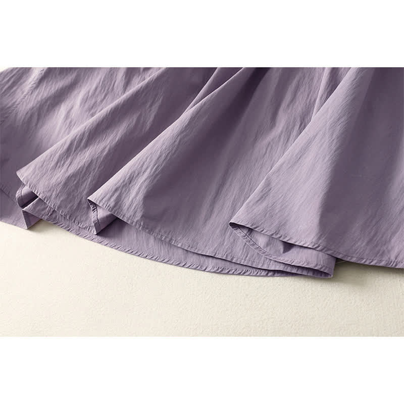 Buddha Stones Summer Cotton High Waist Women's Sleeveless Midi Dress With Pockets - image 2