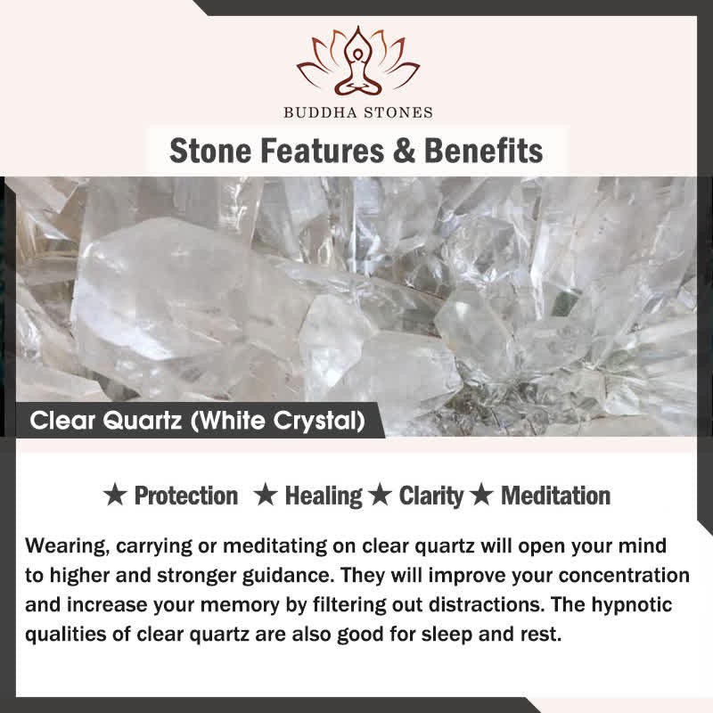Buddha Stones Rose Quartz Clear Quartz Sweet Blossom Harmony Bracelet - image 7