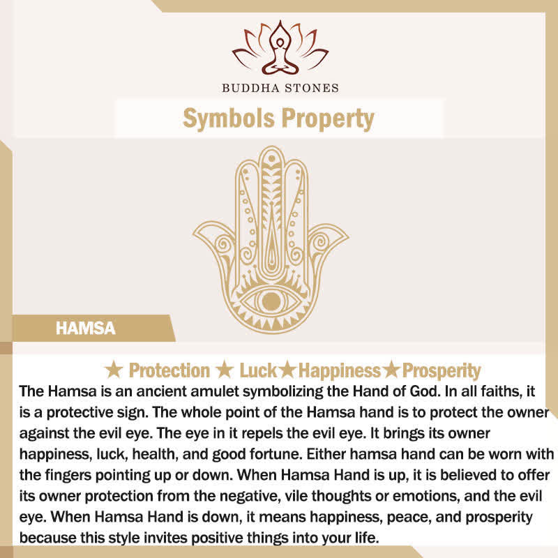 Buddha Stones Titanium Steel Lotus Hamsa Hand Protection Necklace - image 6