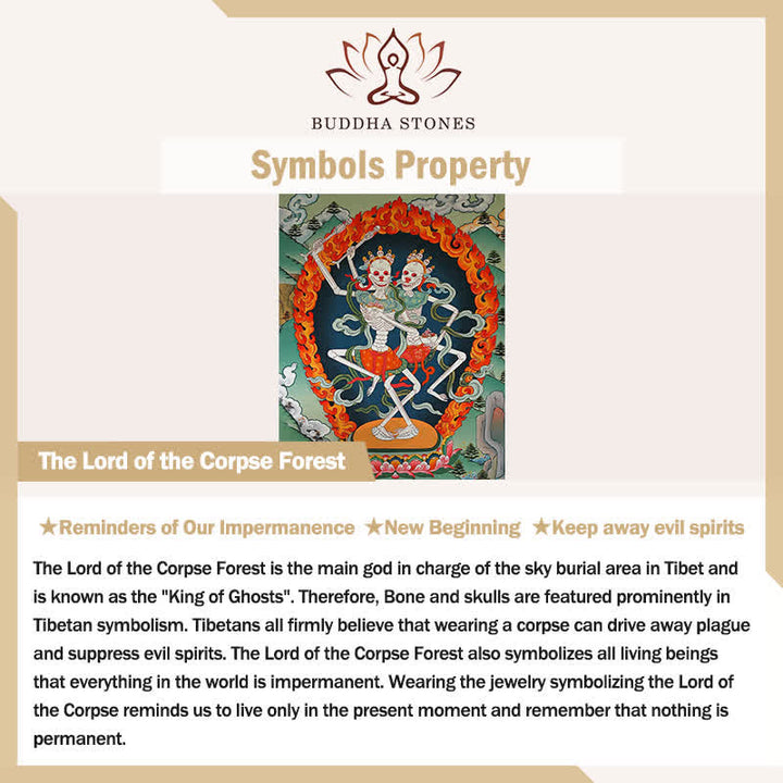 Buddha Stones Bone Bead Dzi Bead Lord of the Corpse Forest Protection Tibetan Bracelet - image 2