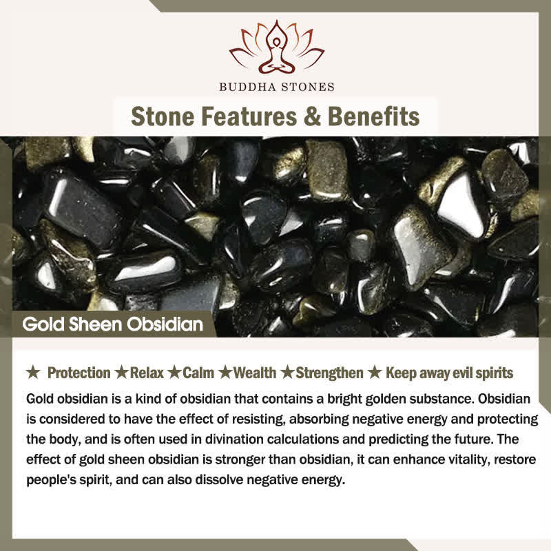Buddha Stones Tiger Eye Gold Sheen Obsidian Inclusion Quartz Bead Protection Bracelet - image 6