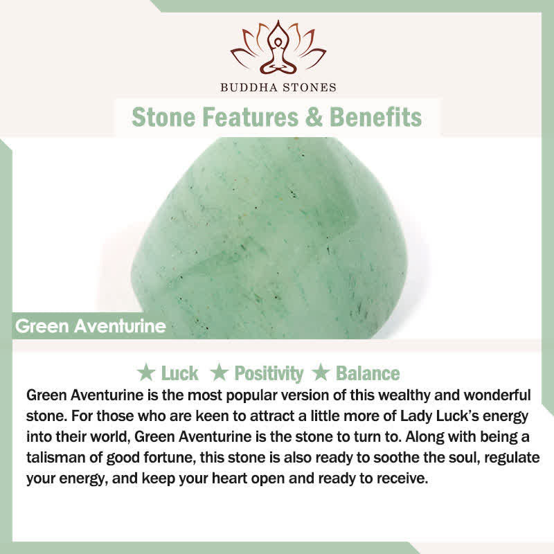 Buddha Stones Green Aventurine Four-leaf Clover Luck Round Beaded Bracelet - image 5