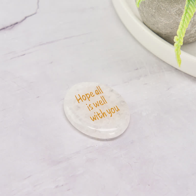 Buddha Stones Hope All Is Well With You Natural Clear Quartz White Crystal Palm Stone Energy Crystal Decor - image 3