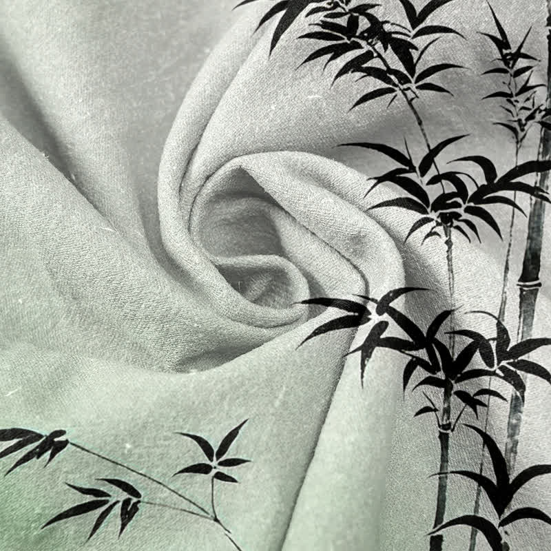 Buddha Stones Cotton Bamboo Emblem Men's Short Sleeve Half Button Shirt - image 2