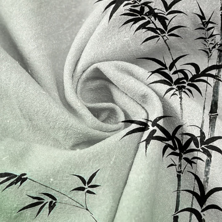 Buddha Stones Cotton Bamboo Emblem Men's Short Sleeve Half Button Shirt - image 2