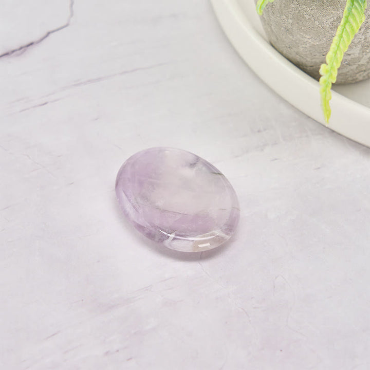 Buddha Stones Calm & Strength Natural Small Light Amethyst Worry Stone Protection Crystal Decor 3.5*4.5cm - image 3