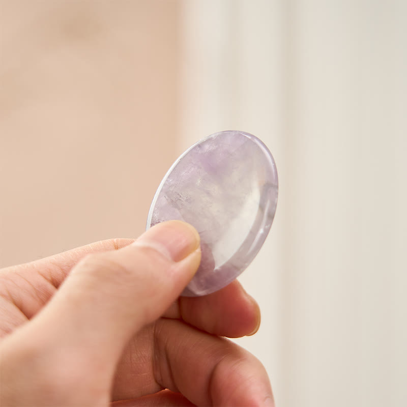 Buddha Stones Calm & Strength Natural Small Light Amethyst Worry Stone Protection Crystal Decor 3.5*4.5cm - Natural Amethyst(Color May Vary) 3.5*4.5cm - image 0