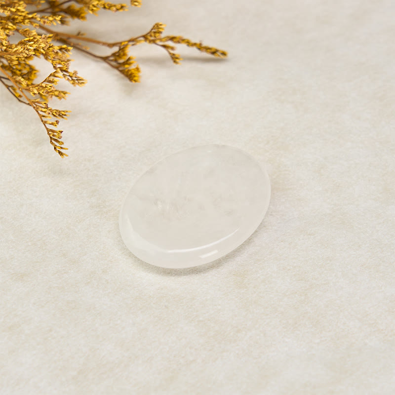 Buddha Stones Clarity & Calm Natural Small Clear Quartz Worry Stone Clarity Crystal Decor 3.5*4.5cm - image 4