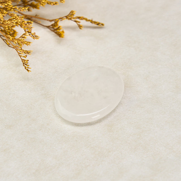 Buddha Stones Clarity & Calm Natural Small Clear Quartz Worry Stone Clarity Crystal Decor 3.5*4.5cm - image 4