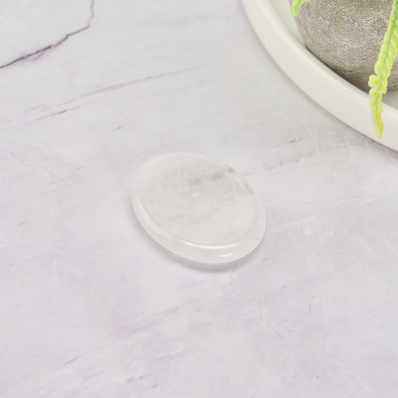Buddha Stones Clarity & Calm Natural Small Clear Quartz Worry Stone Clarity Crystal Decor 3.5*4.5cm - image 2