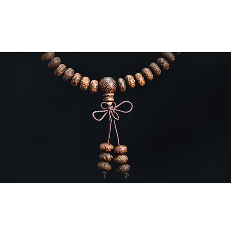 Buddha Stones 108 Textured Wood Beads Calm Energy Mala - image 10