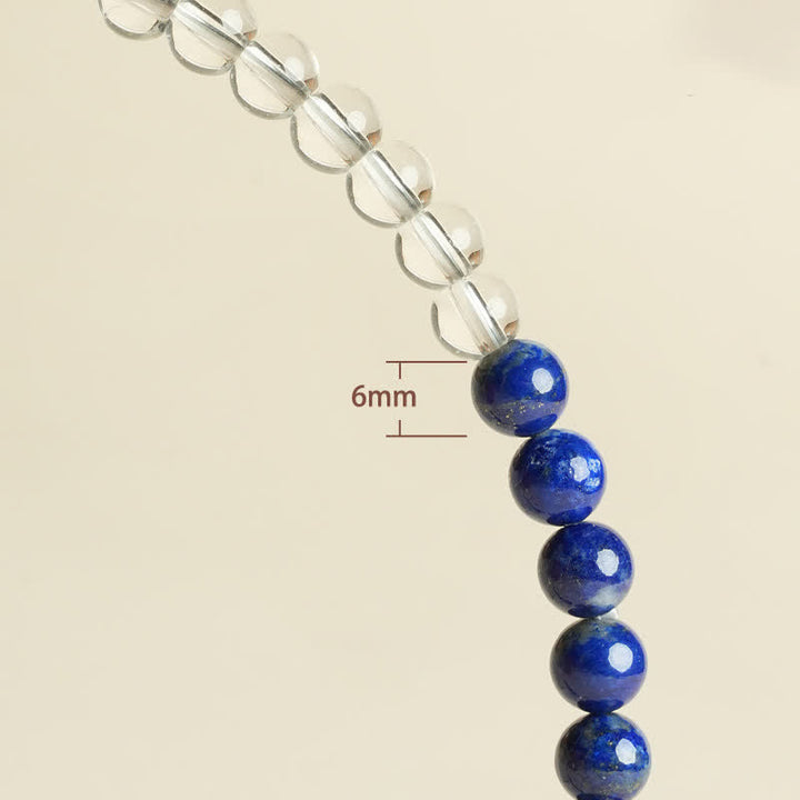 Buddha Stones Lapis Lazuli Clear Quartz Balance Beaded Bracelet - image 12